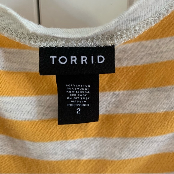 Torrid Striped 3/4 Sleeve Tee - Picture 6 of 6